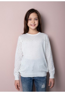 TopHat белый ажурный свитер для девочки 20101